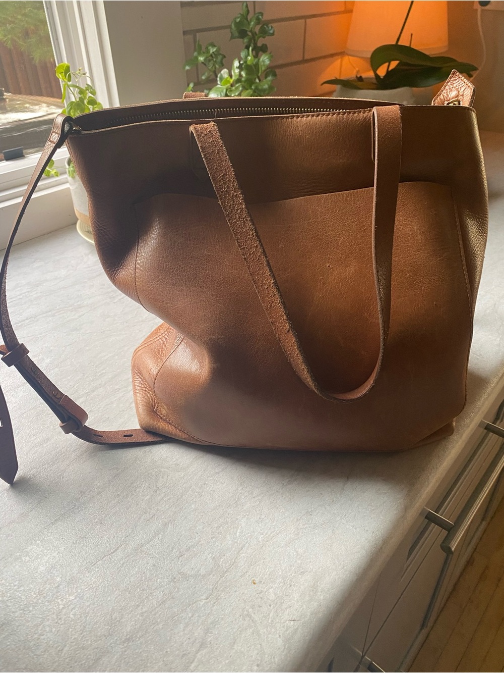 Madewell Brown Leather Shoulder Tote